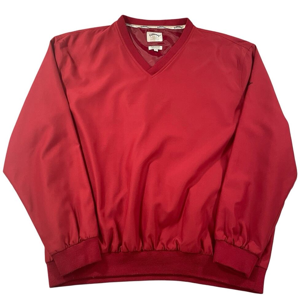 Callaway Golf Windbreaker Microfiber Pullover Jacket‎ Men's Size Large Red